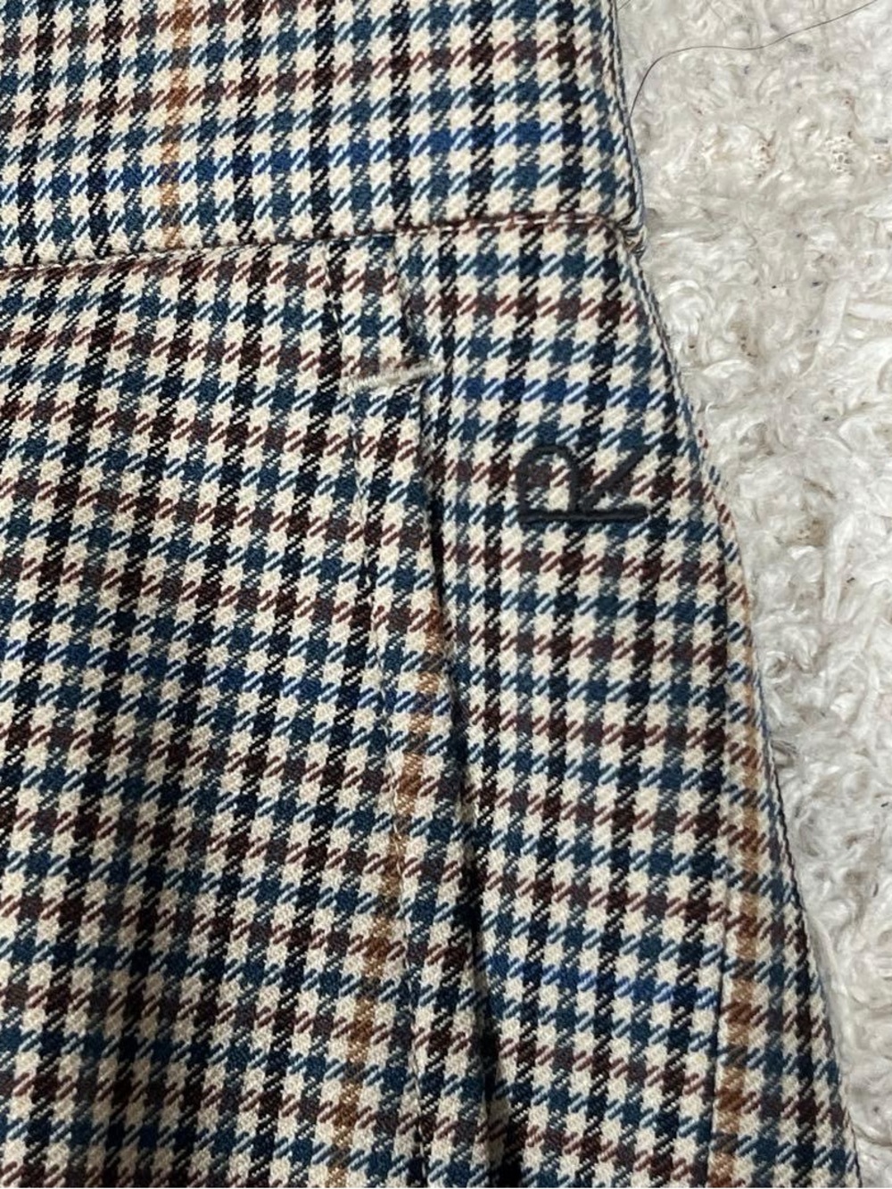 45R Check Pattern Wool Slacks Pants - Picture 4 of 15
